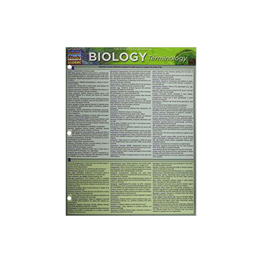 Barchart, Study Guide, Biology Terminology